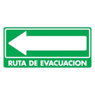 Ruta de evacuación flecha izquierda