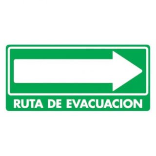 Ruta de evacuación flecha derecha