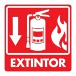 Extintor con flama