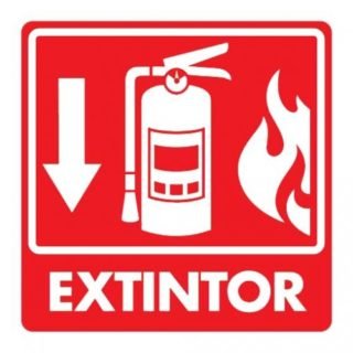 Extintor con flama