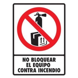 No obstruir equipo vs. incendio 30 X 40cm