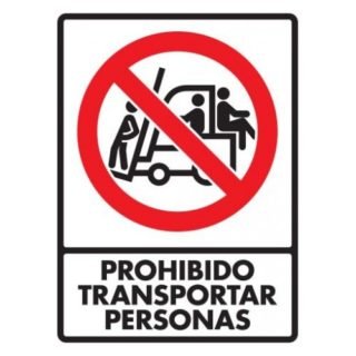 Prohibido transportar personas 30 X 40cm