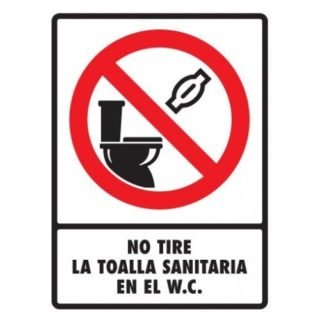 No tire toalla sanitaria en WC