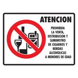 Prohibida la venta a menores 30 X 40cm